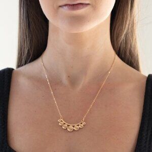 NWT Boutique Polished Gold Dainty Disc Necklace & Earrings - Fashion Jewelry